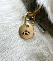 Dog Collar Charm Engraved Tag - Cowboy Hat - Cat Collar Charm - Yellowstone - Gift for Dog Lover - Mini Tag - Collar Charms Dog - Small Tag 