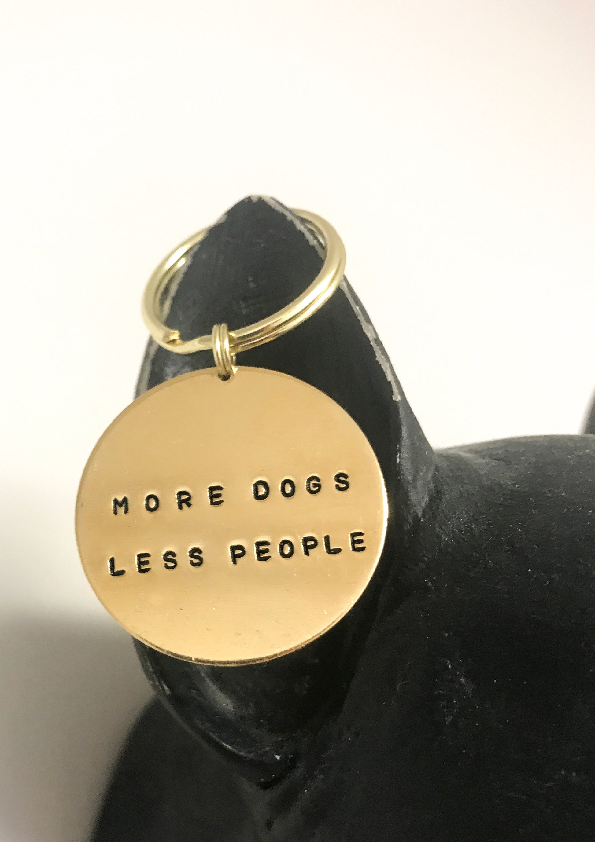 More Dogs Less People Handstamped Keychain for Dog Moms, Gift for Her, FunnyGift