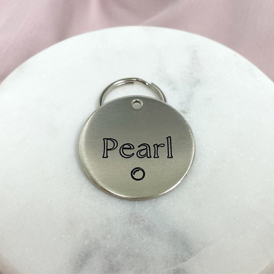 Personalized Dog Tag - Pearl Design Engraved Dog Tag - Cat ID Tag - Dog Collar Tag - Custom Dog Tag - Pet ID Tag - Pet Name Tag - Pearl Dog Tag - Dog Tag - Dog Gear - Dog Accessories - Pet Accessories
