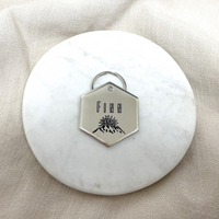 Mountain and Sunburst Design Engraved Dog Tag - Cat ID Tag - Dog Collar Tag - Custom Dog Tag - Personalized Tag - Pet ID Tag - Pet Name Tag