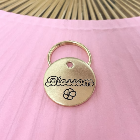 Personalized Dog Tag - Cherry Blossom Dog Tag Design Engraved - Cat ID Tag - Dog Collar Tag - Custom Dog Tag - Personalized Tag - Pet ID Tag - Flower Dog Tag - Cherry Blossom - Flower - Dog Gear - Dog Accessories - Pet Accessories