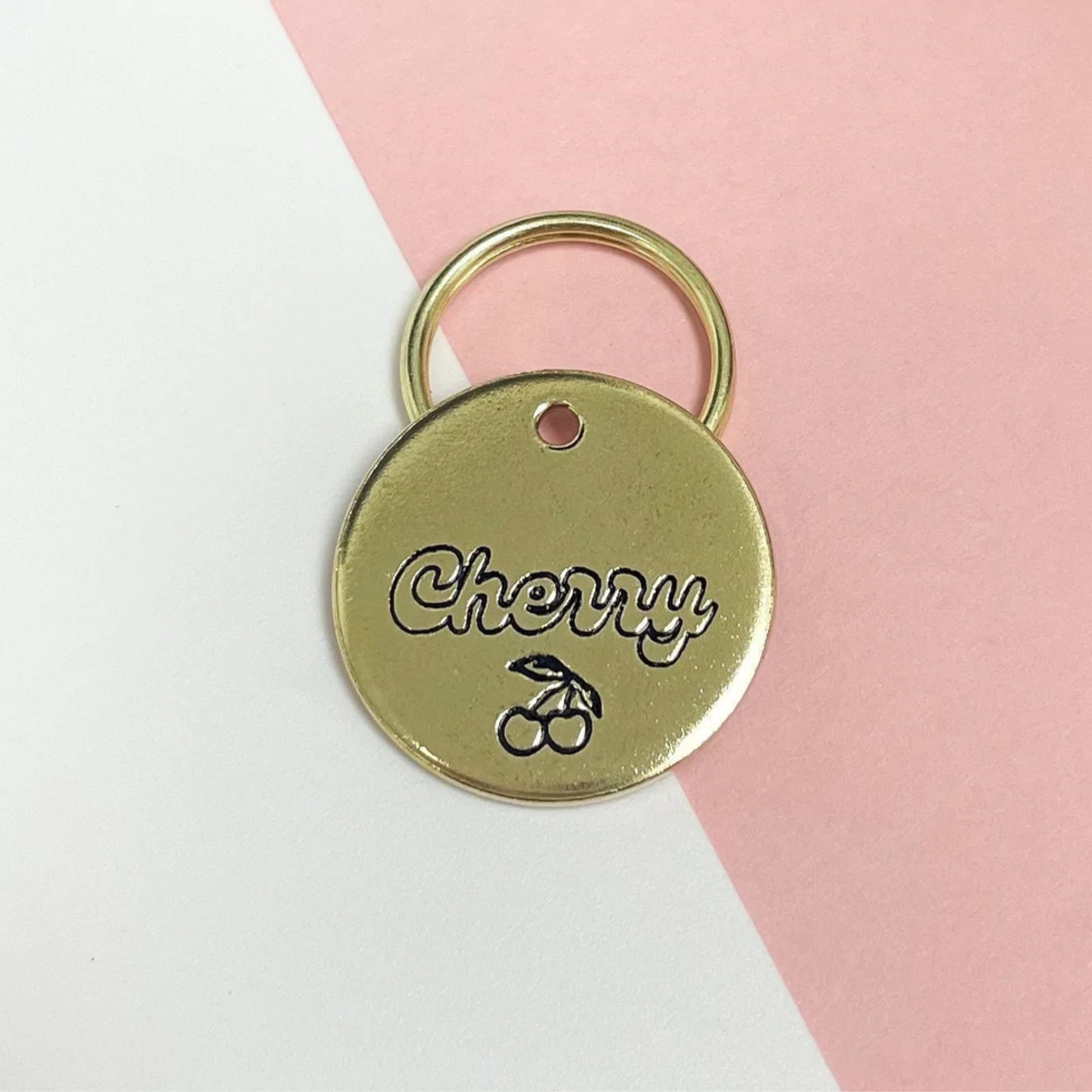 Personalized Dog Tag - Cherry Design Engraved Dog Tag - Cat ID Tag - Dog Collar Tag - Custom Dog Tag - Pet ID Tag - Pet Name Tag - Cherry Dog Tag - Dog Gear - Dog Accessories - Pet Accessories - Fruit Emoji
