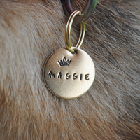 Personalized Dog Tag - Crown Hand Stamped Dog Tag - Cat Tag - Dog ID Tag - Dog Collar Tag - Custom Dog Tag - Pet ID Tag - Pet Name Tag - Dog Lover - Princess Tag - Crown Dog Tag - Dog Gear - Dog Accessories - Pet Accessories