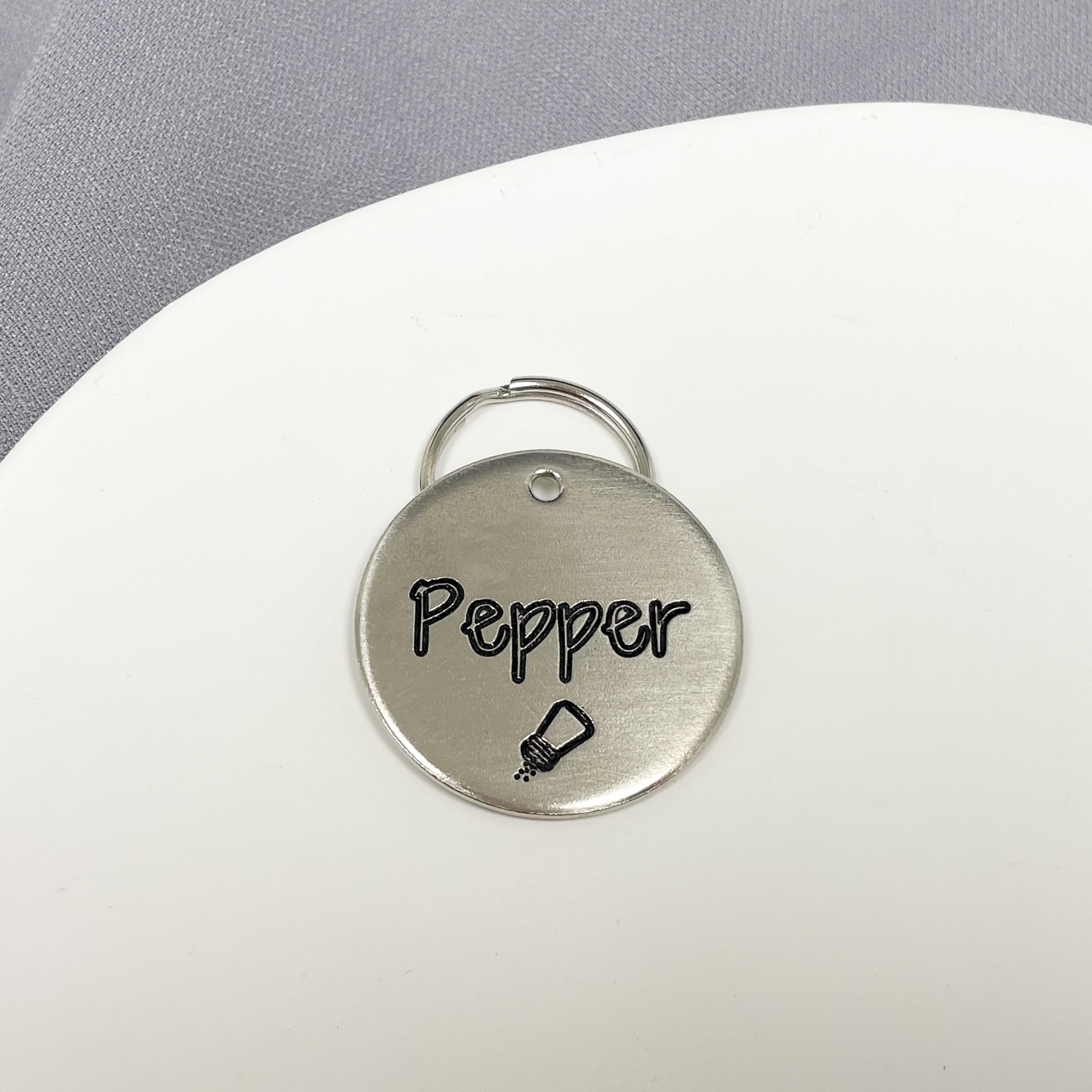 Personalized Dog Tag - Pepper Shaker Design Engraved Dog Tag - Cat ID Tag - Dog Collar Tag - Custom Dog Tag - Pet ID Tag - Pet Name Tag - Emoji Dog Tag - Dog Tag - Dog Gear - Dog Accessories - Pet Accessories