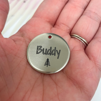 Personalized Dog Tag - Pine Tree Shaker Design Engraved Dog Tag - Cat ID Tag - Dog Collar Tag - Custom Dog Tag - Pet ID Tag - Pet Name Tag - Tree Dog Tag - Nature Themed Dog Tag - Dog Gear - Dog Accessories - Pet Accessories