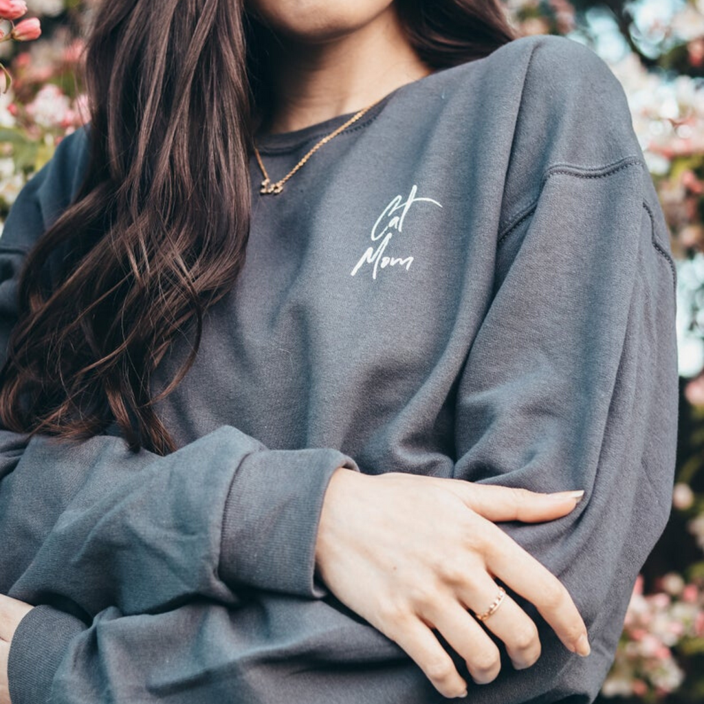 Cat Mom Crewneck Sweatshirt Gift for Her Women's Clothing