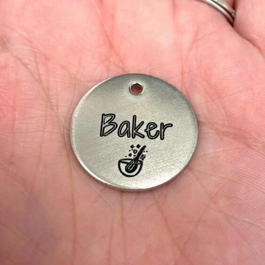 Personalized Dog Tag - Whisk Design Engraved Dog Tag - Whisk Tag - Cat ID Tag - Dog Collar Tag - Custom Dog Tag - Personalized Tag - Pet ID Tag - Pet Name Tag - Baking Themed Dog Tag - Cooking Dog Tag