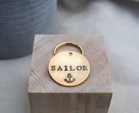 Personalized Dog Tag - Anchor Hand Stamped Dog Tag - Cat Tag - Dog ID Tag - Dog Collar Tag - Custom Dog Tag - Pet ID Tag - Pet Name Tag - Dog Lover - Nautical Dog - Dog Gear - Dog Accessories - Pet Accessories