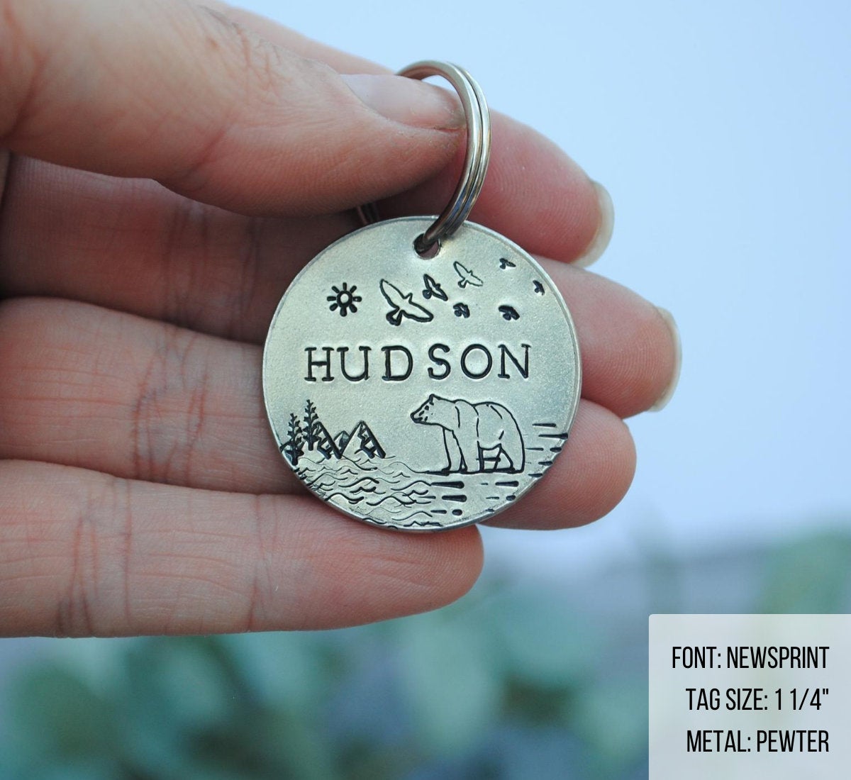 Hand stamped deals dog tags