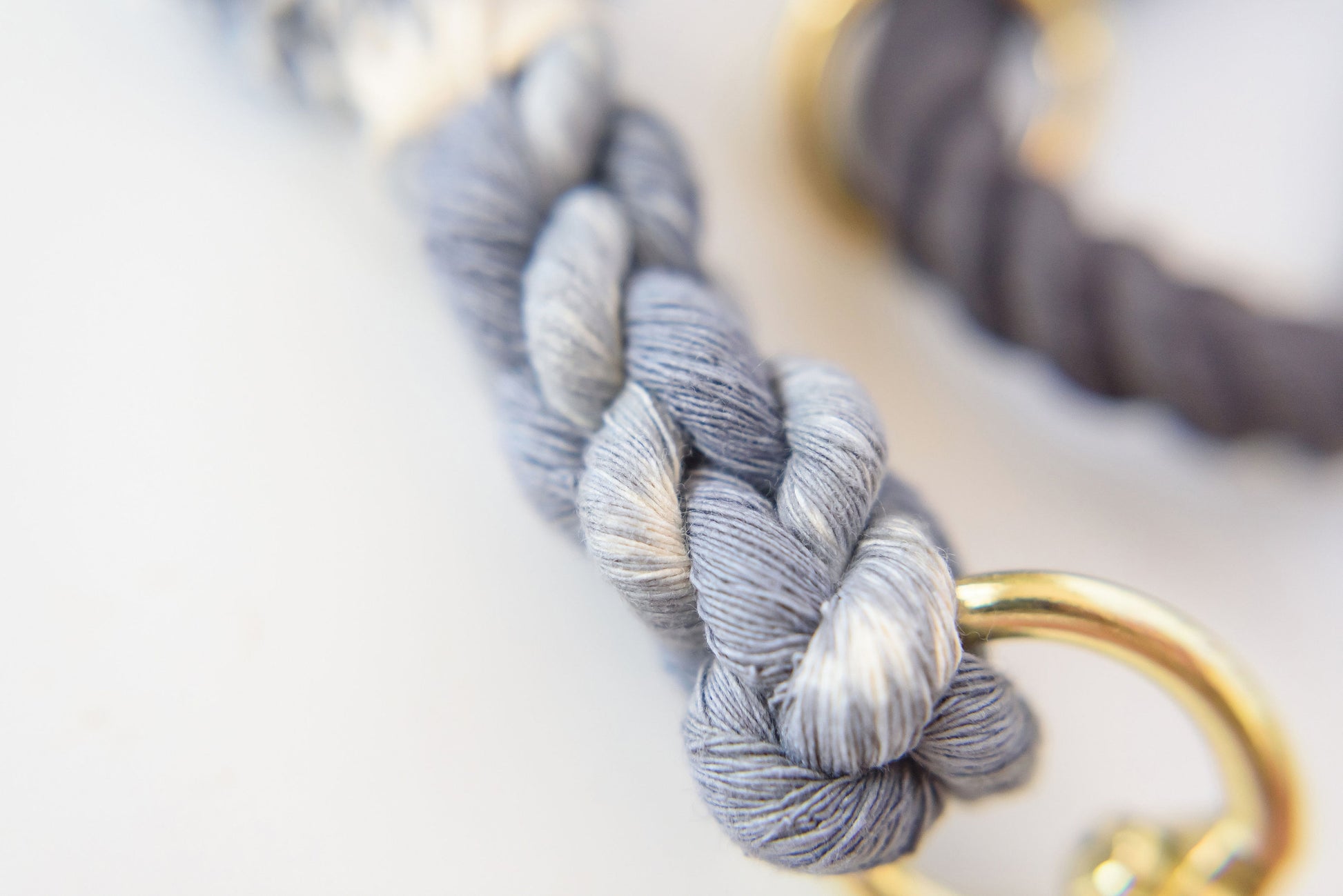 Ombré Grey Cotton Rope Leash - Cute Dog Leash - Dog Gift - Gift for Her - Pet Birthday Gift - Dog Accessory - Dog Lover Gift - Wedding Leash