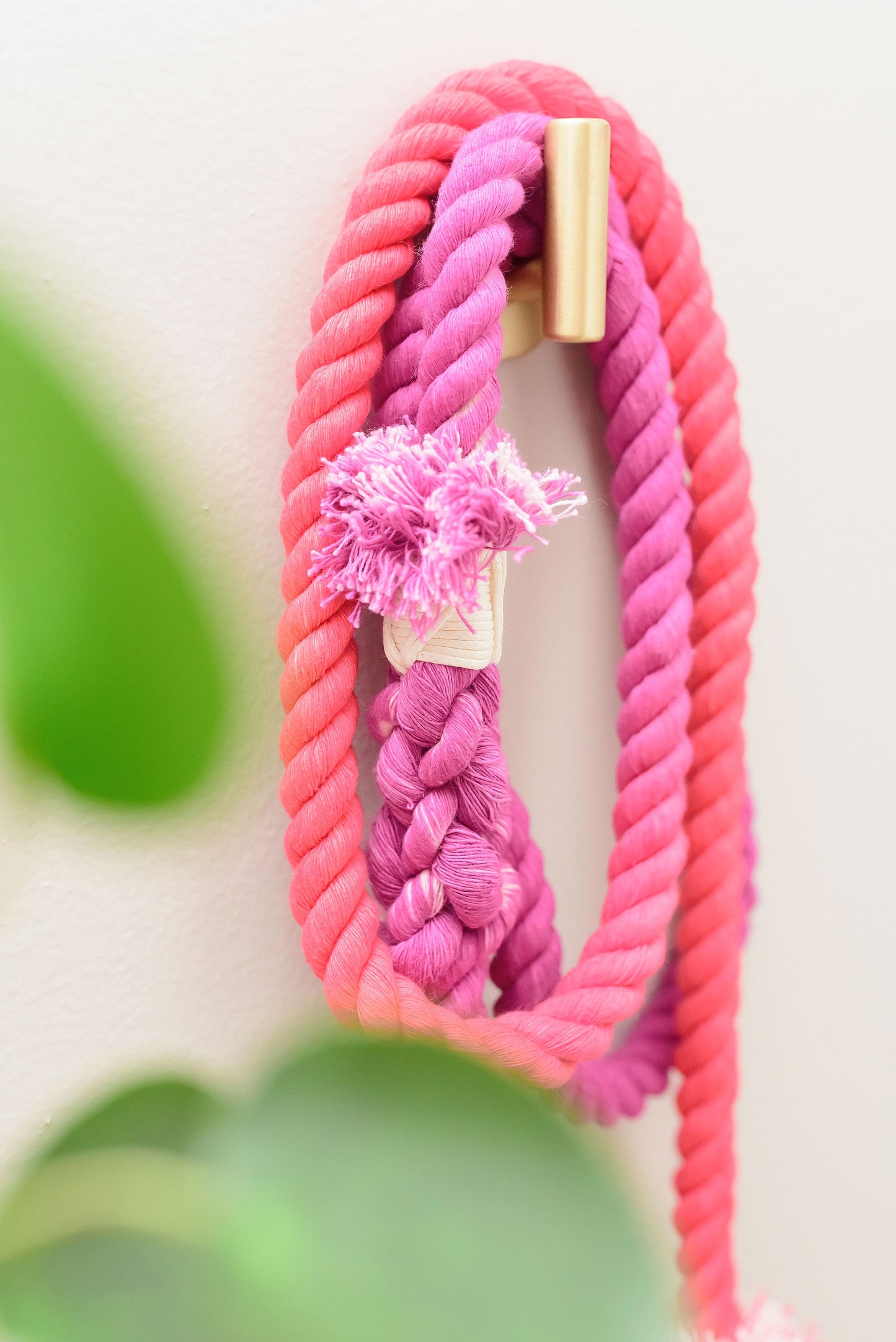 Ombré Purple and Coral Cotton Rope Leash - Dog Gift - Gift for Her - Pet Birthday Gift - Dog Accessory - Dog Lover Gift - Wedding Leash 