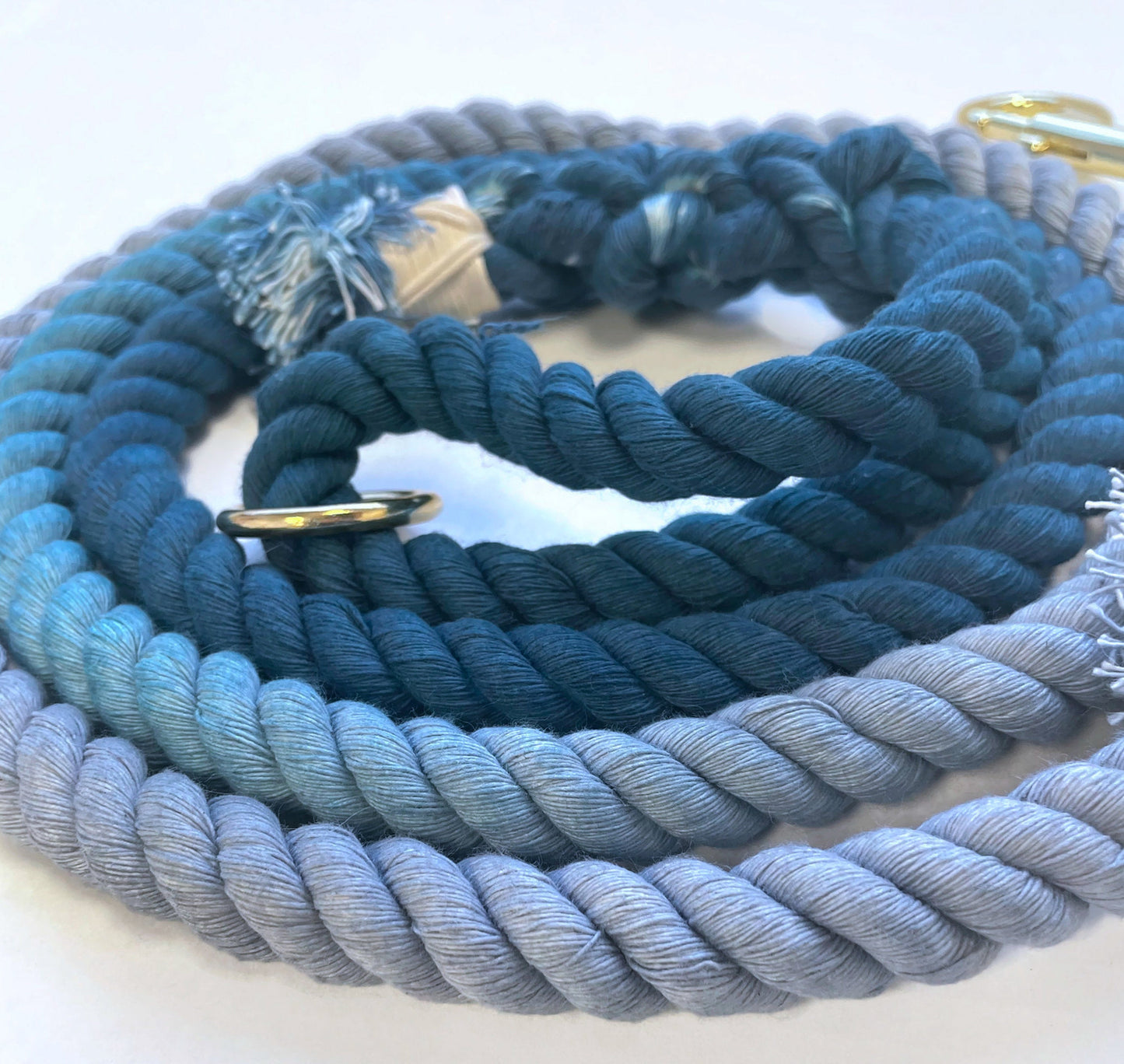 Ombré Blue Cotton Rope Leash - Cute Dog Leash - Dog Gift - Gift for Her - Pet Birthday Gift - Dog Accessory - Dog Lover Gift - Wedding Leash