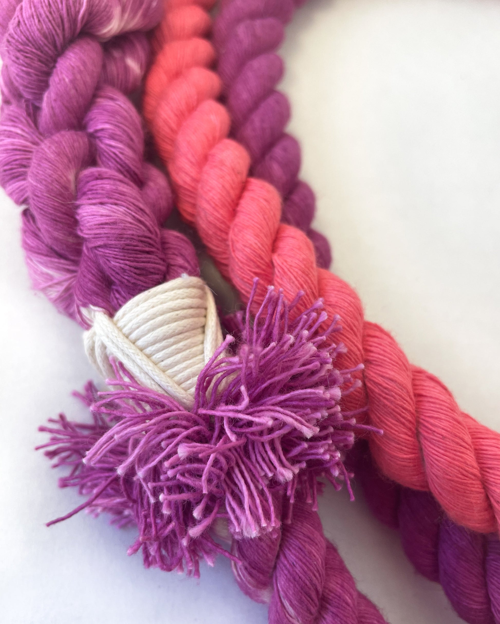 Ombré Purple and Coral Cotton Rope Leash - Dog Gift - Gift for Her - Pet Birthday Gift - Dog Accessory - Dog Lover Gift 