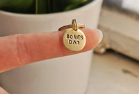 No Bones Day - Bones Day - Hand Stamped Dog Collar Charm - Dog Tag - Cat Collar Charm - Gift for Dog Lover - Gift for Cat Lover - Funny Gift