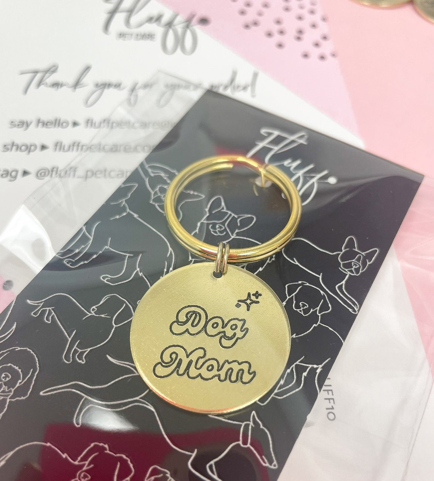 Products Dog Mom Keychain with Stars - Engraved - Dog Mom Gift - Gift for Her - Pet Mom - Fur Mom - Gift for Couples - Unique Gift - Cute Keychain