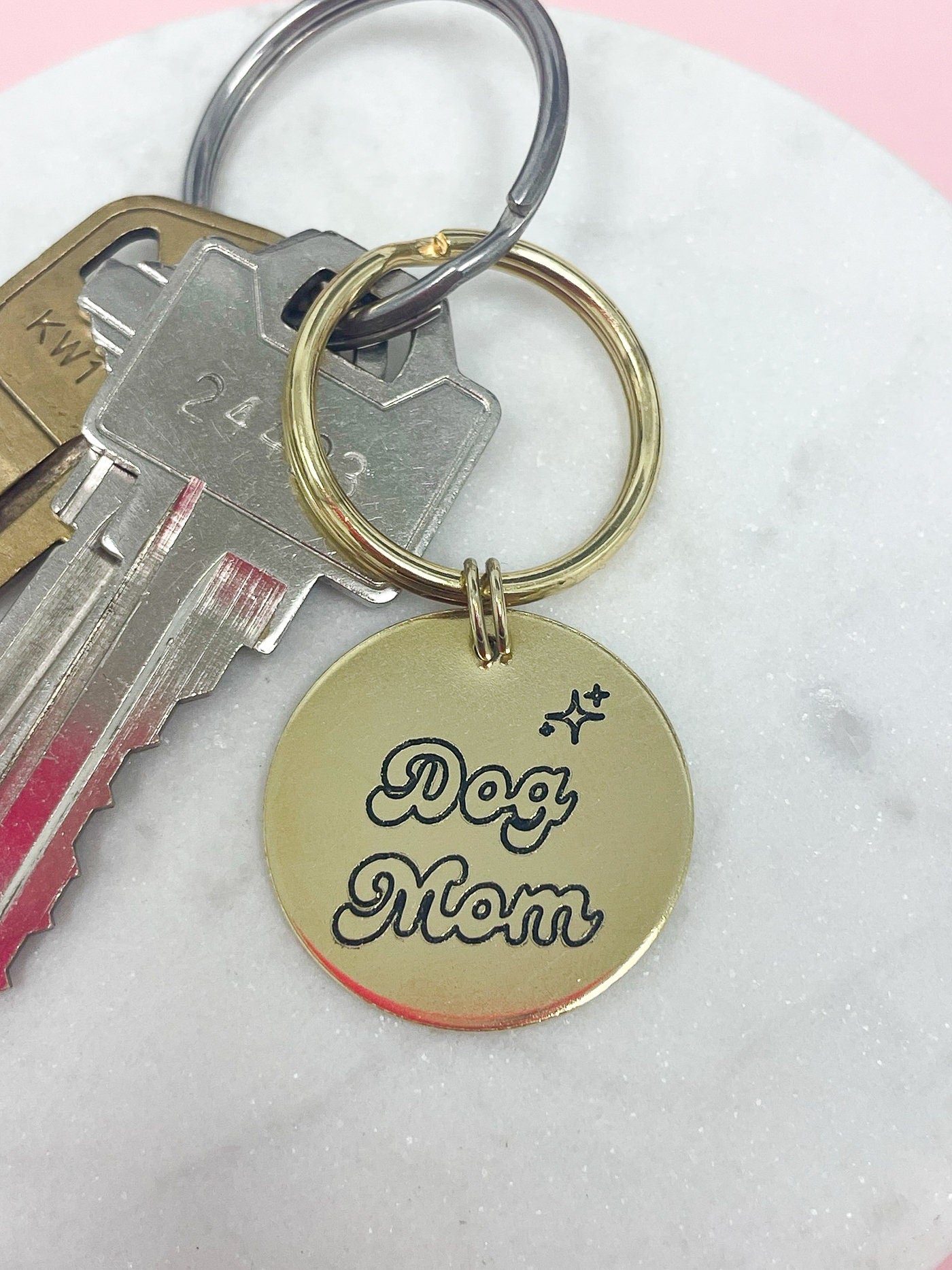 Products Dog Mom Keychain with Stars - Engraved - Dog Mom Gift - Gift for Her - Pet Mom - Fur Mom - Gift for Couples - Unique Gift - Cute Keychain