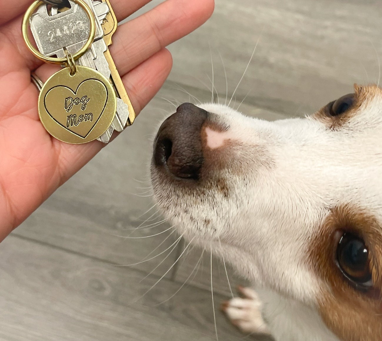 Dog Mom Heart Keychain - Engraved - Dog Mom Gift - Gift for Her - Pet Mom - Fur Mom - Gift for Couples - Unique Gift - Cute Keychain
