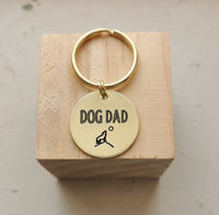 Dog Dad Wolf and Moon Keychain - Engraved - Dog Dad Gift - Gift for Him- Gift for Husband - Gift for Couples - Unique Gift - Birthday Gift