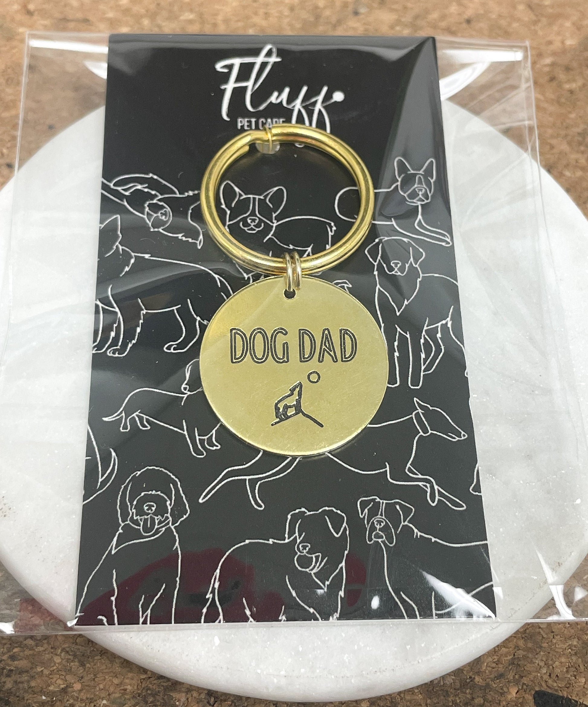Dog Dad Wolf and Moon Keychain - Engraved - Dog Dad Gift - Gift for Him- Gift for Husband - Gift for Couples - Unique Gift - Birthday Gift