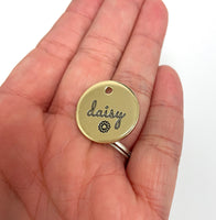 Personalized Dog Tag - Daisy Flower Design Engraved - Cat ID Tag - Dog Collar Tag - Custom Dog Tag - Personalized Tag - Pet ID Tag - Daisy Dog Tag - Dog Gear - Dog Accessories - Pet Accessories