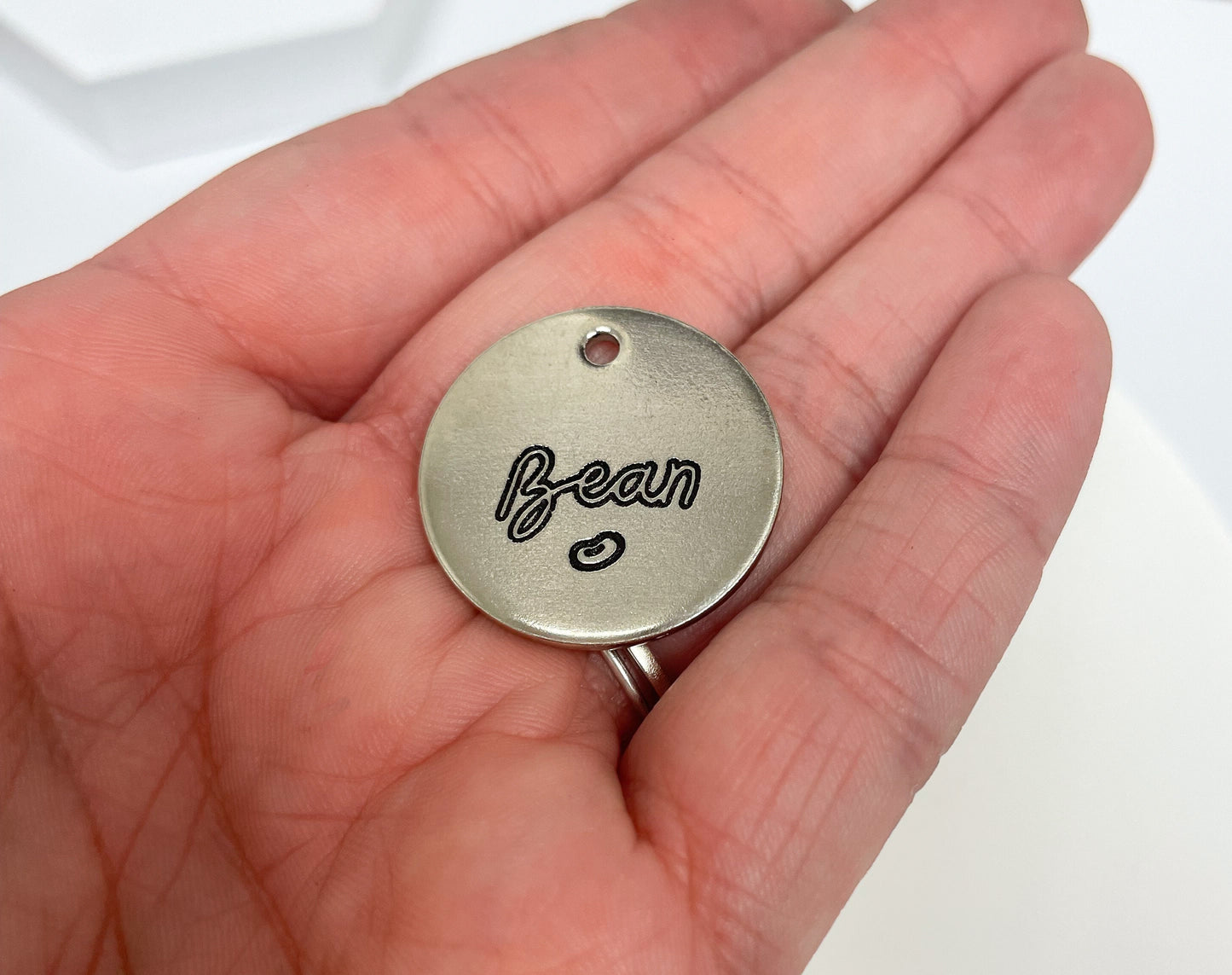 Personalized Dog Tag - Bean Design Engraved Dog Tag - Cat ID Tag - Dog Collar Tag - Custom Dog Tag - Personalized Tag - Pet ID Tag - Pet Name Tag - Cat Collar Tag - Bean Dog Tag - Jelly Bean Dog Tag - Dog Gear - Dog Accessories - Pet Accessories