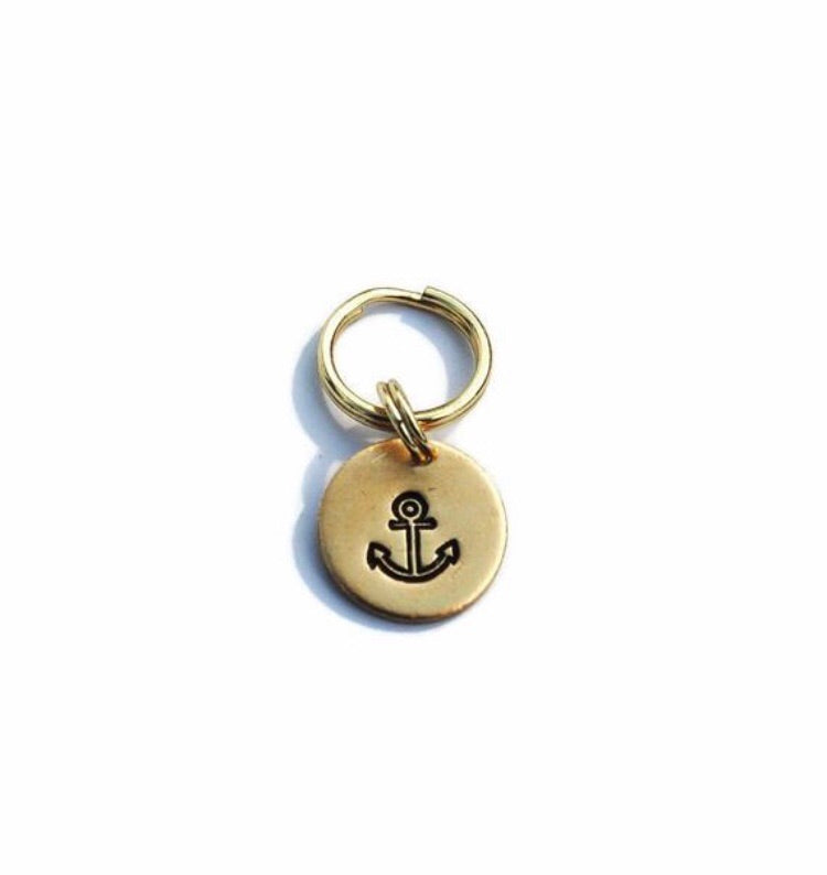 Custom Anchor Hand Stamped Keychain