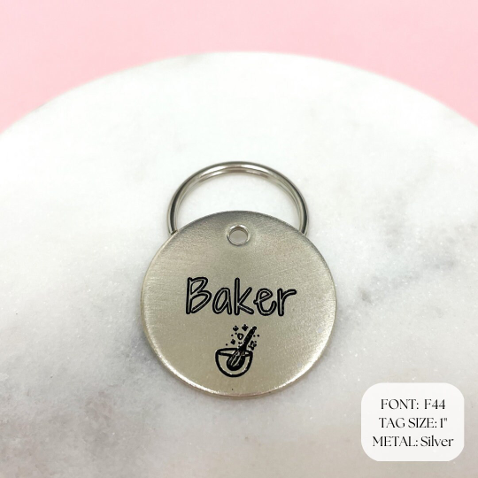 Personalized Dog Tag - Whisk Design Engraved Dog Tag - Whisk Tag - Cat ID Tag - Dog Collar Tag - Custom Dog Tag - Personalized Tag - Pet ID Tag - Pet Name Tag - Baking Themed Dog Tag - Cooking Dog Tag